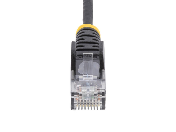 Cable de Red Ethernet CAT6 Delgado, 10 m, Negro, RJ45 Snagless Slim 28AWG, Cobre Puro, PoE 100W.