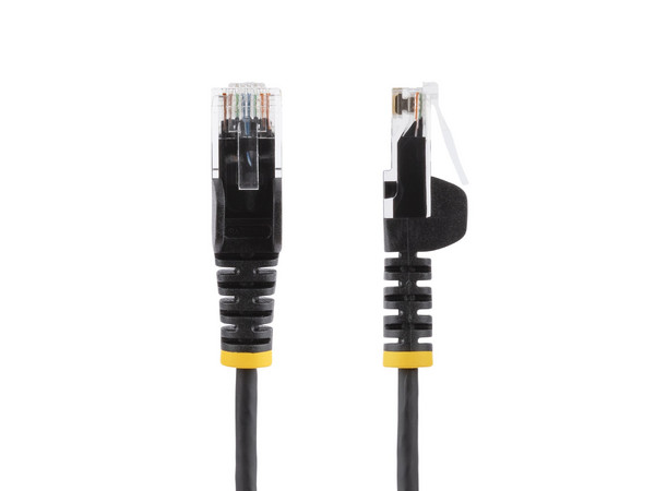 Cable de Red Ethernet CAT6 Delgado, 10 m, Negro, RJ45 Snagless Slim 28AWG, Cobre Puro, PoE 100W.