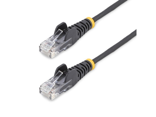 Cable de Red Ethernet CAT6 Delgado, 10 m, Negro, RJ45 Snagless Slim 28AWG, Cobre Puro, PoE 100W.