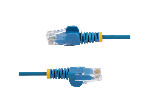 Cable de Red Ethernet CAT6 Delgado, 10 m, Azul, RJ45 Snagless Slim 28AWG, Cobre Puro, PoE 100W.