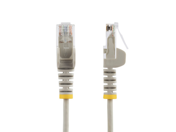Cable de Red Ethernet CAT6 Delgado, 7 m, Gris, RJ45 Snagless Slim 28AWG, Cobre Puro, PoE 100W.