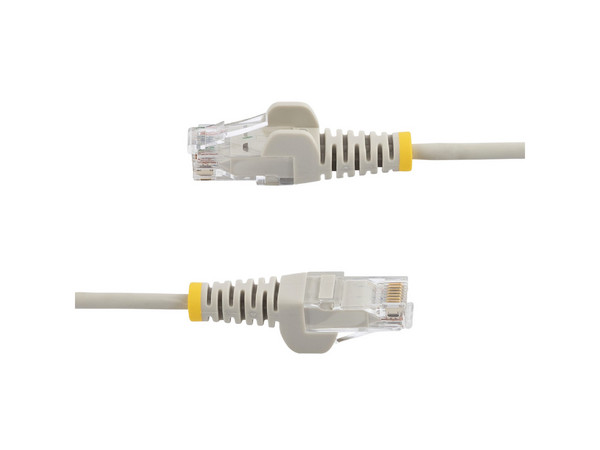 Cable de Red Ethernet CAT6 Delgado, 7 m, Gris, RJ45 Snagless Slim 28AWG, Cobre Puro, PoE 100W.