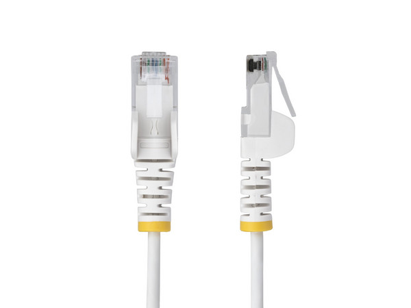 Cable de Red Ethernet CAT6 Delgado, 7 m, Blanco, RJ45 Snagless Slim 28AWG, Cobre Puro, PoE 100W.