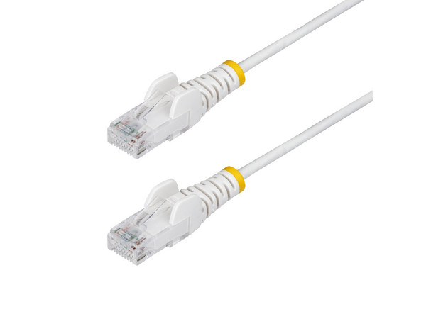 Cable de Red Ethernet CAT6 Delgado, 7 m, Blanco, RJ45 Snagless Slim 28AWG, Cobre Puro, PoE 100W.