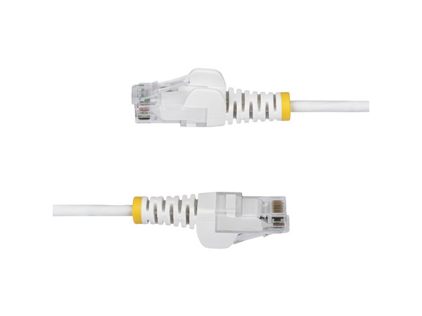 Cable de Red Ethernet CAT6 Delgado, 7 m, Blanco, RJ45 Snagless Slim 28AWG, Cobre Puro, PoE 100W.
