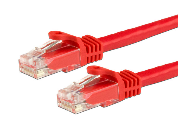 Cable de red UTP de parcheo, Cat6a, RJ-45 Macho / RJ-45 Macho, 3 m. Color Rojo.