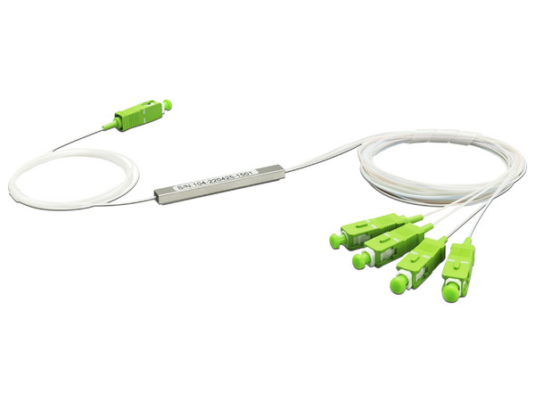 Divisor Óptico Tempo tipo PLC, 1 Conector SC/APC a 4 Conectores SC/APC.