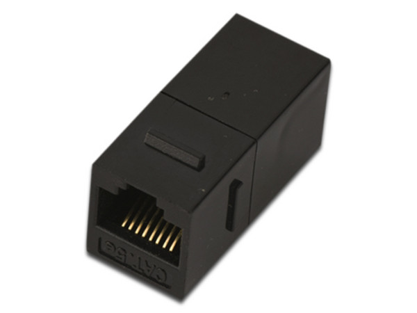 Cople Modular en Línea RJ45 hembra a RJ45 hembra, Cats5e. Color Negro