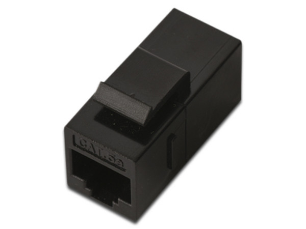 Cople Modular en Línea RJ45 hembra a RJ45 hembra, Cats5e. Color Negro