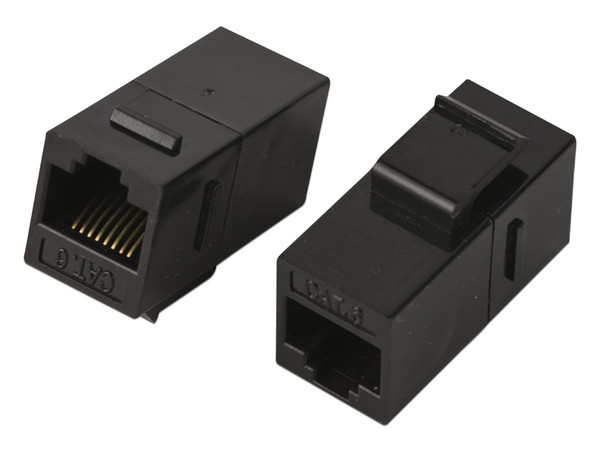Cople Modular TVC M226 RJ45 hembra a RJ45 hembra, Cat6, Color Negro.