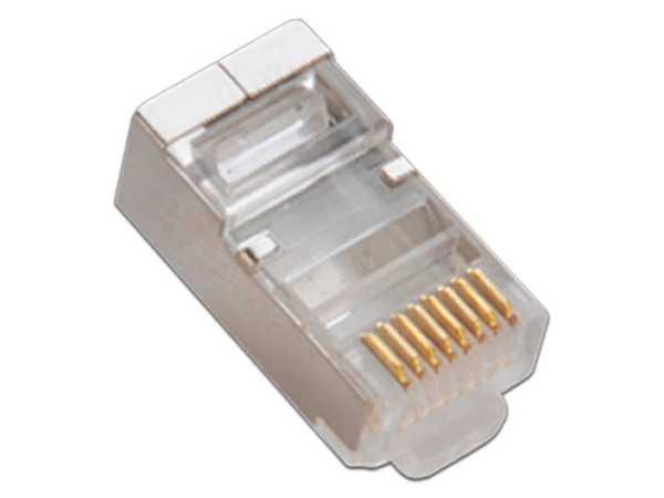 Paquete de conectores RJ45 blindados TVC, CAT6, 100 piezas.