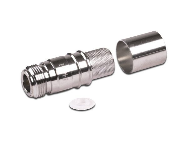 Conector N Hembra Plegable Times Microwave EZ-600-NF-X con Pin Cautivo, para cable LMR600.