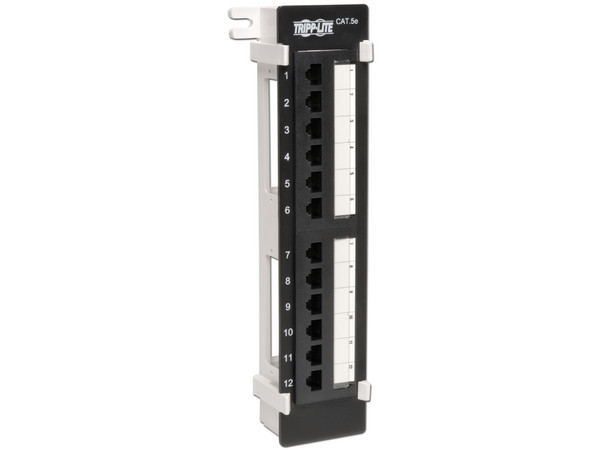 Panel de conexiones Cat5e de 12 puertos, para instalación en pared, 568B, RJ45 Ethernet.