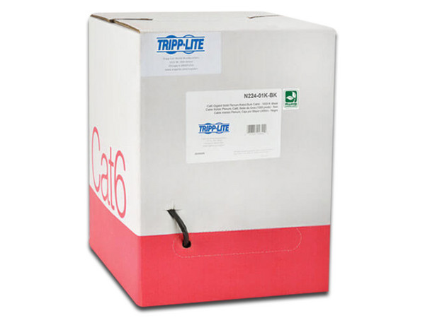 Bobina de cable Tripp-Lite Cat6 (UTP), 305m, 23AWG, Color Negro.
