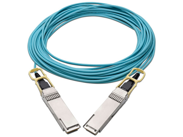 Cable óptico activo Tripp Lite N28H-10M-AQ de 10m, QSFP28 (M), hasta 100 Gbps.