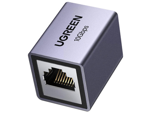 Adaptador de Red UGREEN 15117 RJ-45 (H-H), Cat8. Color Negro.
