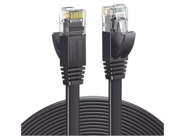 Cable de Red UGREEN Ethernet, UTP Cat6, RJ-45, Plano, 2m. Color Negro.