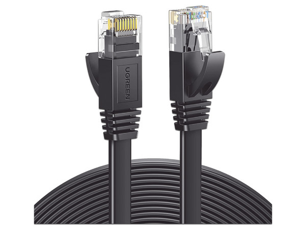Cable de Red UGREEN Ethernet, UTP Cat6, RJ-45, Plano, 5m. Color Negro.