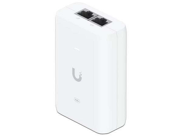 Inyector PoE Ubiquiti U-PoE+ de 48 VDC 0.65A, Hasta 30W, Color Blanco.
