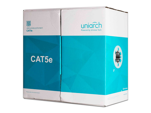 Bobina de Cable UNV Cat5e (UTP) Caja con 305 m, Azul, 23 AWG, uso en interior.