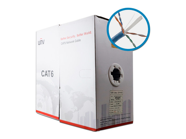 Bobina de Cable UNV Uniarch, Cat6, UTP, 23 AWG, 305m,  23 AWG, Color Azul.