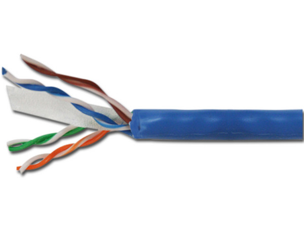 Bobina de cable WAM, Caet5e, UTP de 305m. Color Azul.