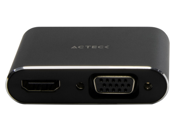 Adaptador Acteck USB-C a HDMI y VGA, 4K.