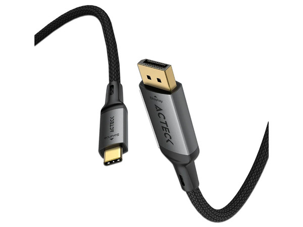 Cable de Video USB Acteck LYNX PRO CC858-2, USB Tipo C a DisplayPort (M-M), 2m. Color Negro.