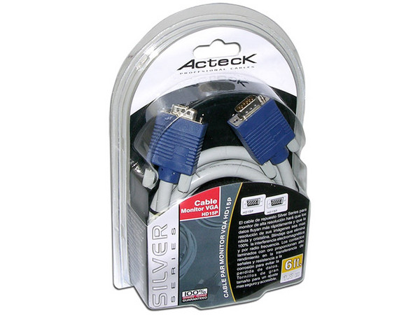 Cable para Monitor VGA HD15P, 1.8m