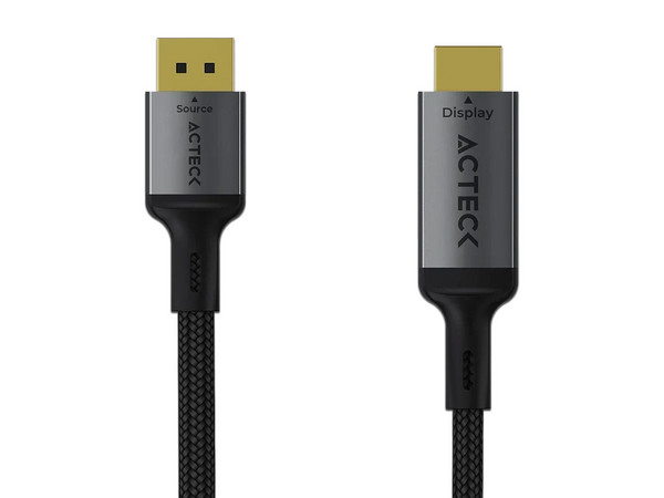 Cable de Video DisplayPort 1.2 Acteck Lynx Pro CC838-2, DisplayPort a HDMI (M-M), 2 m. Color Negro.
