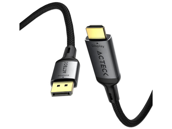 Cable de Video DisplayPort 1.2 Acteck Lynx Pro CC838-2, DisplayPort a HDMI (M-M), 2 m. Color Negro.