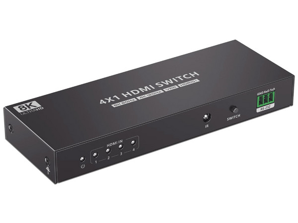Divisor Splitter Aten TT401-8K, 1 Puertos HDMI de Salida, 4 Puertos HDMI 2.1 de Entrada, 4K, 48Gbps. Color Negro.