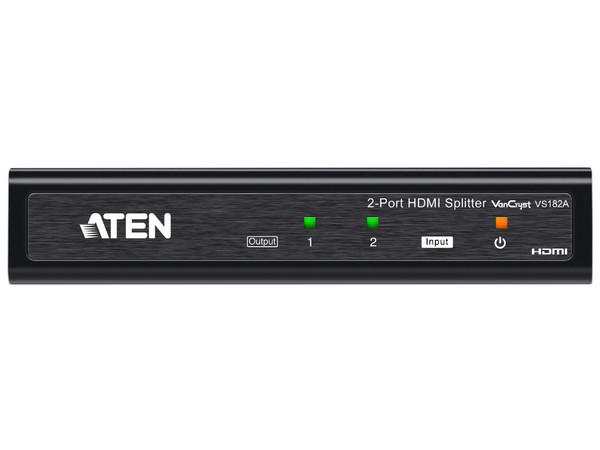 Multiplicador Splitter Aten VS182A HDMI, 4K 30Hz de 2 Puertos. HDCP 2.2, 10.2 Gbps. Color Negro.