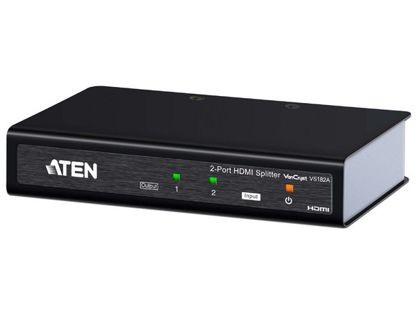Multiplicador Splitter Aten VS182A HDMI, 4K 30Hz de 2 Puertos. HDCP 2.2, 10.2 Gbps. Color Negro.