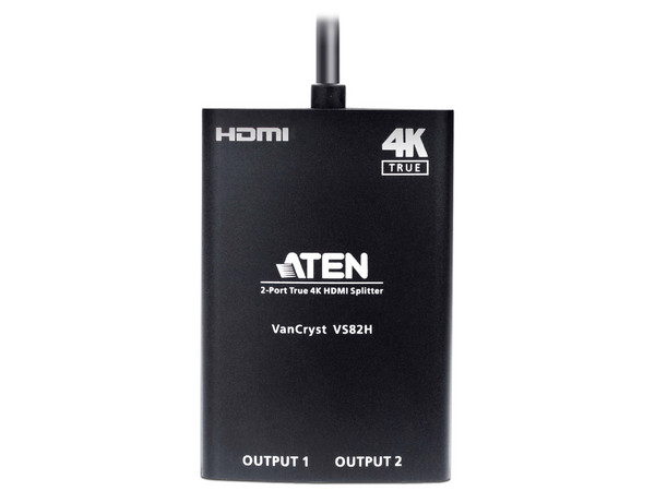 Multiplicador Splitter Aten VS82H HDMI, 4K 60Hz de 2 Puertos. HDCP 2.2, 18 Gbps. Color Negro.