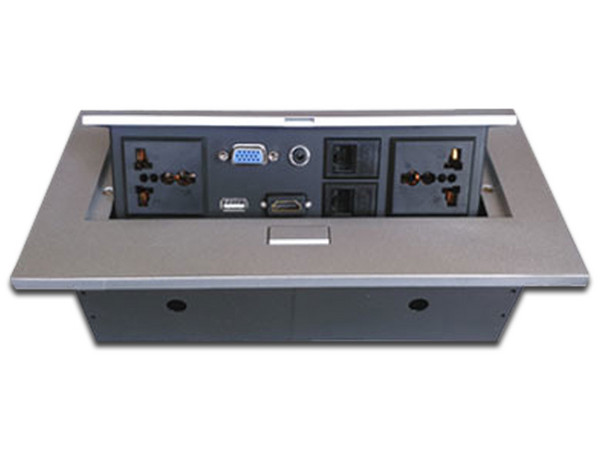 Caja para mesa de proyector Brobotix 005514, HDMI 2.0, VGA, USB 2.0, 3.5mm, RJ-45, Color Negro.