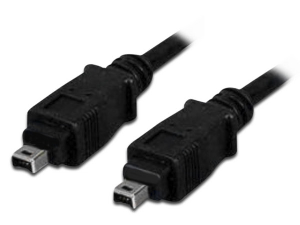 Cable Firewire Brobotix 3.0 m de 4 pines Macho a Macho. Color Negro.