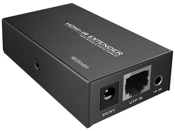 Extensor BRobotix HDMI sobre Ethernet, Cat5e, Resolución a 1080p, Infrarrojo. Color Negro.
