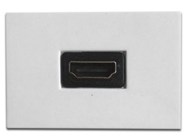 Tapa de Pared BRobotix HDMI 2 puertos Hembra. Color Blanca.