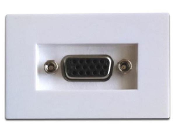 Conector BRobotix de VGA a VGA para montaje en placas de pared. Color Blanco.