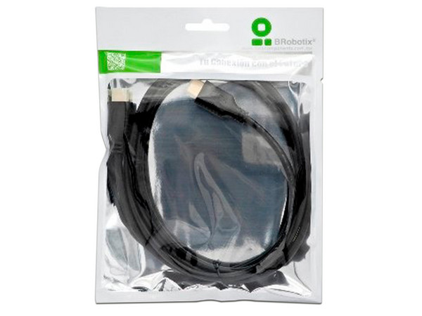 Cable de Video BRobotix HDMI 2.0 (Macho-Macho) de 1.8m. Color Negro.