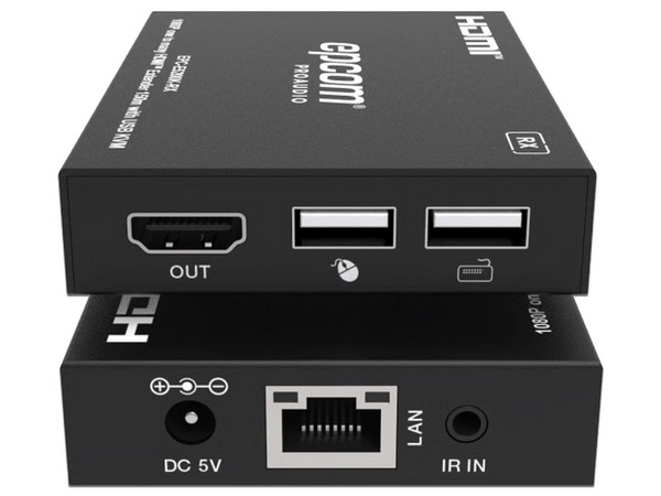 Extensor HDMI EPCOM EPC-E5200K,Transmisión hasta 150m, Cat5e, Control IR hasta 150m. Color Negro.