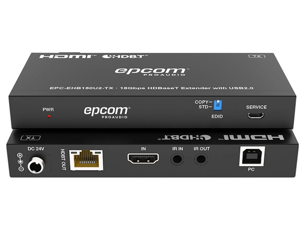 Extensor HDMI EPCOM EPC-EHB150U2, hasta 150m, Cat6, Color Negro.