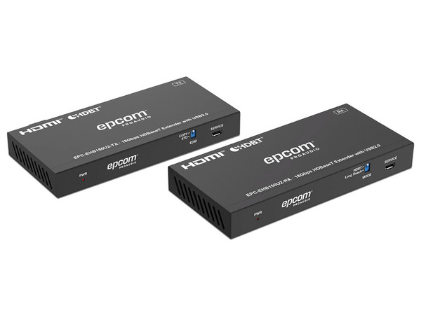 Extensor HDMI EPCOM EPC-EHB150U2, hasta 150m, Cat6, Color Negro.