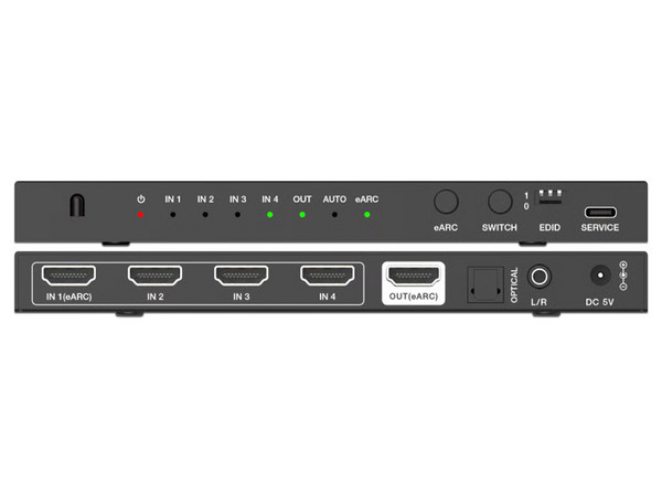 Divisor Splitter Epcom EPC-SWC41A, 1 Puertos HDMI de Salida, 4 Puertos HDMI 2.1 de Entrada, 8K 60Hz, 48Gbps. Color Negro.