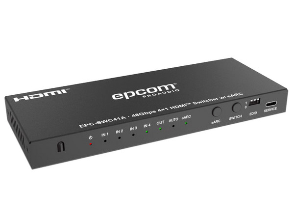 Divisor Splitter Epcom EPC-SWC41A, 1 Puertos HDMI de Salida, 4 Puertos HDMI 2.1 de Entrada, 8K 60Hz, 48Gbps. Color Negro.