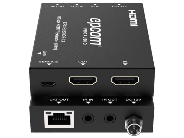 Extensor HDMI EPCOM EPCEDB70CG, HDMI 4K@60Hz, PoC Bidireccional, Transmisión hasta 70m por CAT6. Color Negro.