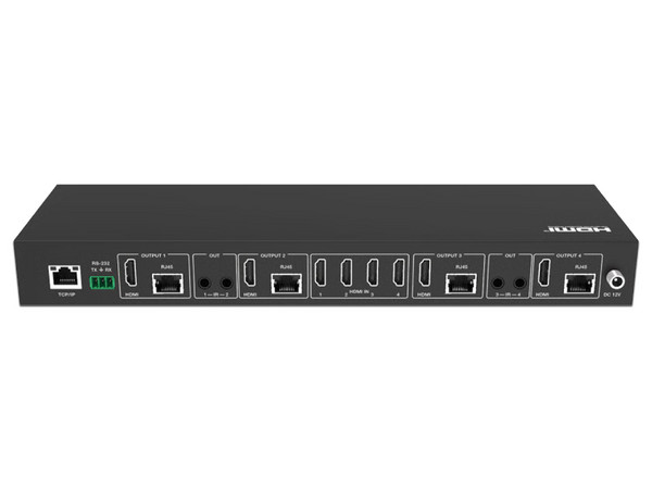 Extensor HDMI EPCOM EPP-MXB44D70M,  hasta 70 metros vía cable CAT6, Compatible con HDR10, HDR10+. Color Negro.