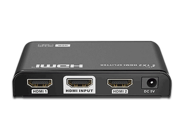 Divisor Splitter HDMI de 1 Entrada y 2 Salidas Saxxon, Resolucion Ultra HD 4K, Hasta 10m, Color Negro.