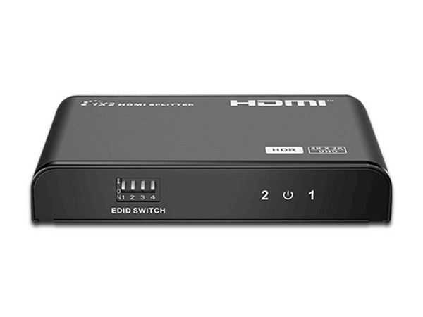 Divisor Splitter HDMI de 1 Entrada y 2 Salidas Saxxon, Resolucion Ultra HD 4K, Hasta 10m, Color Negro.